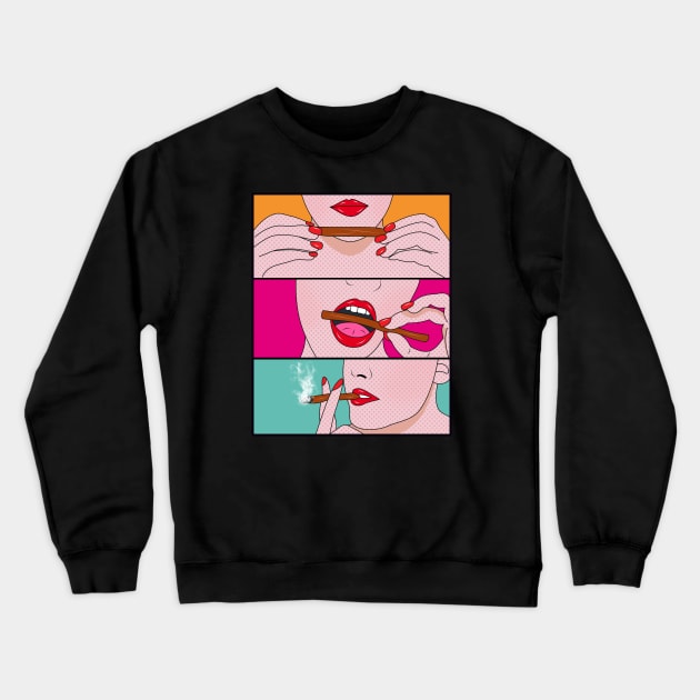 Weed Time Funny Pop Art Crewneck Sweatshirt by MARK ASHKENAZI